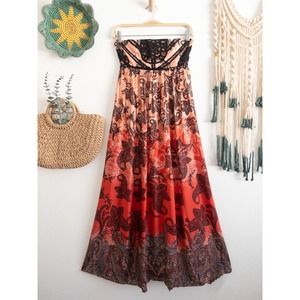 Free People Black and Red Maxi Dress